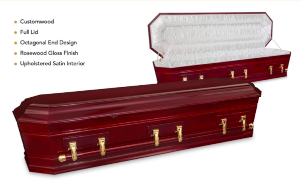 custom wood casket
