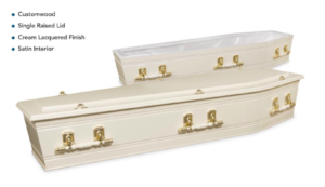 swan cream coffin
